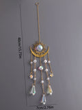 Gold Flame Moon Crystal Pendant - Outdoor Garden Sunlight Catcher