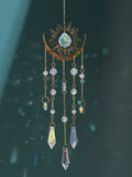 Gold Flame Moon Crystal Pendant - Outdoor Garden Sunlight Catcher