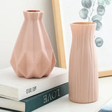 Nordic Imitation Ceramic Plastic Vase - Elegant Tabletop Flower Pot for Home Decor