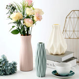 Nordic Imitation Ceramic Plastic Vase - Elegant Tabletop Flower Pot for Home Decor