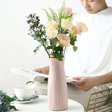 Nordic Imitation Ceramic Plastic Vase - Elegant Tabletop Flower Pot for Home Decor