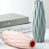 Nordic Imitation Ceramic Plastic Vase - Elegant Tabletop Flower Pot for Home Decor