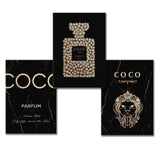 Fashion Wall Art COCO Perfume Luxury Bottle Canvas Print - Home Deco