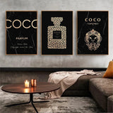 Fashion Wall Art COCO Perfume Luxury Bottle Canvas Print - Home Deco