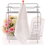 10pc White Microfiber Fabric Face Towels - Soft Hotel Bath Towels