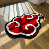 Japanese Anime Red Cloud Doormat - Handmade Tufted Rug for Home Decor