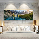 Landscape Canvas Painting - Lake Forest Mountain Scenery Wall Art Decor - Living Room Bedroom Posters