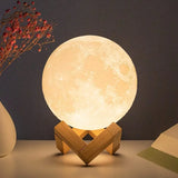 Illuminate Your Space with the 8cm Moon Lamp LED Night Light - Perfect Bedroom Decor