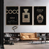 Fashion Wall Art COCO Perfume Luxury Bottle Canvas Print - Home Deco