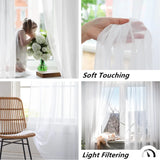 Modern White Sheer Curtains for Living Room - Window Decoration