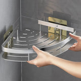 Space-Saving Bathroom Shelf Organizer - Wall Mounted Aluminum Rack