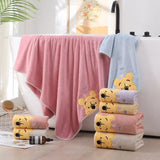 Soft and Absorbent Winnie Bear Towel Bath Set - Cartoon Children's Bath Towels