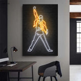 Abstract Neon Rapper Star Posters - Hip Hop Singers Wall Art - Graffiti Canvas Painting