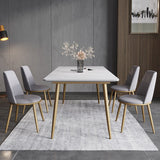 Light Luxury Stone Plate Dining Tables and Chairs Set Home Nordic Modern Simple Rectangular Dining Table