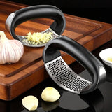 Premium Stainless Steel Garlic Press Crusher - Kitchen Garlic Mincer Tool