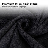 Premium Black Microfiber Salon Towels - Pack of 5/10 - 35x75cm