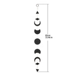 Boho Moon Phase Wall Hanging - Elegant Wood Garland for Living Room, Bedroom, Nursery, and Office