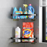 Space-Saving Bathroom Shelf Organizer - Wall Mounted Aluminum Rack