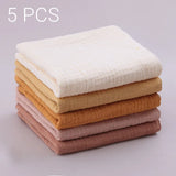 Soft Cotton Baby Face Towel Set - 5pcs Square Handkerchief Bundle