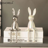 Luxury Ceramic Long-Eared Rabbit Statue - High-End Home Decor