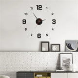 DIY Wall Clock 40cm/16'' Frameless Modern 3D Mirror Sticker Clock