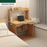 Household The Computer Table Standing Bedroom Desk Cabinet Door Storage Rubber Wood/Warm White Furniture