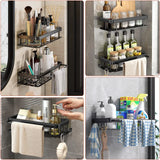 Space-Saving Bathroom Shelf Organizer - Wall Mounted Aluminum Rack