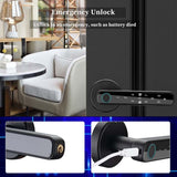 XSDTS Tuya Biometric Fingerprint Smart Door Lock Password Electronic Digital Lock Keyless Entry Door Knobs lock for Bedroom Home