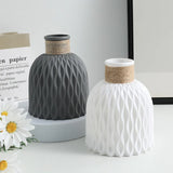 Modern Nordic Style Water Ripple Plastic Vase - Home Deco