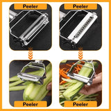 Stainless Steel Kitchen Vegetable Peeler - Double-Head Melon Planer