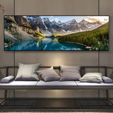 Landscape Canvas Painting - Lake Forest Mountain Scenery Wall Art Decor - Living Room Bedroom Posters