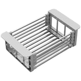 Stainless Steel Kitchen Sink Drain Rack - Foldable Dish Drainer Basket