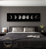 Moon Phase Black White Posters - Aesthetic Canvas Art Prints for Living Room Decor