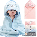 Soft Cartoon Animal Baby Bath Towels - Hooded Toddler Bathrobe