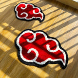 Japanese Anime Red Cloud Doormat - Handmade Tufted Rug for Home Decor