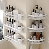 2PCS Bathroom Shelf Organizer - Wall Mounted Shampoo Rack & Shower Shelf