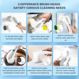 Electric Spin Cleaning Brush - Cordless Scrubber with 5 PCS Heads