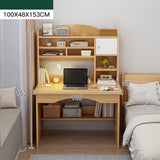 Household The Computer Table Standing Bedroom Desk Cabinet Door Storage Rubber Wood/Warm White Furniture