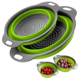 Silicone Folding Vegetable Washing Drain Basket - Collapsible Kitchen Strainer