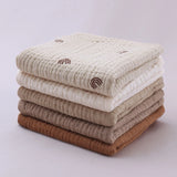 Soft Cotton Baby Face Towel Set - 5pcs Square Handkerchief Bundle