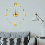 DIY Wall Clock 40cm/16'' Frameless Modern 3D Mirror Sticker Clock