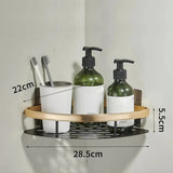 Space-Saving Bathroom Shelf Organizer - Wall Mounted Aluminum Rack