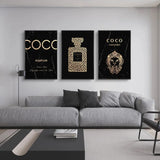 Fashion Wall Art COCO Perfume Luxury Bottle Canvas Print - Home Deco