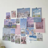 Nordic Retro Wall Decorative Photo Card Stickers - DIY Bedroom Art Postcard Decoration