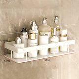 2PCS Bathroom Shelf Organizer - Wall Mounted Shampoo Rack & Shower Shelf