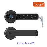 Tuya APP Remote Control Smart Fingerprint Password Lock Electric Biometrics Code Number Single Latch Door Lock With Key