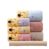 Soft and Absorbent Winnie Bear Towel Bath Set - Cartoon Children's Bath Towels