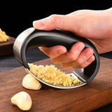 Premium Stainless Steel Garlic Press Crusher - Kitchen Garlic Mincer Tool