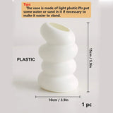 Elegant Nordic Spiral White Vase - Modern Plastic Decorative Flower Vase for Home Decor