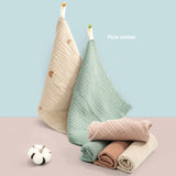 Soft Cotton Baby Face Towel Set - 5pcs Square Handkerchief Bundle